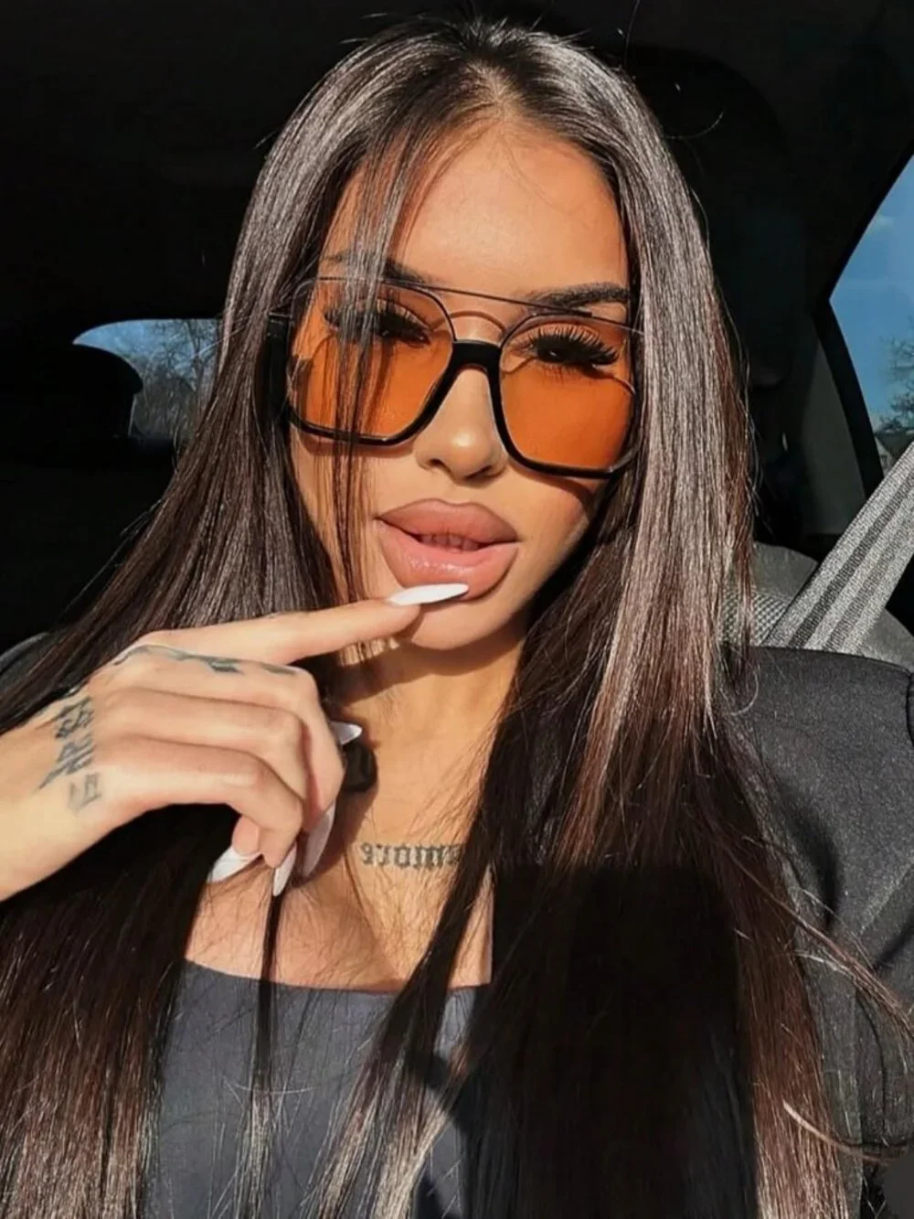 Oversized Square Aviator Sunglasses for Women & Men - Retro 70s Style, UV